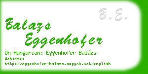 balazs eggenhofer business card